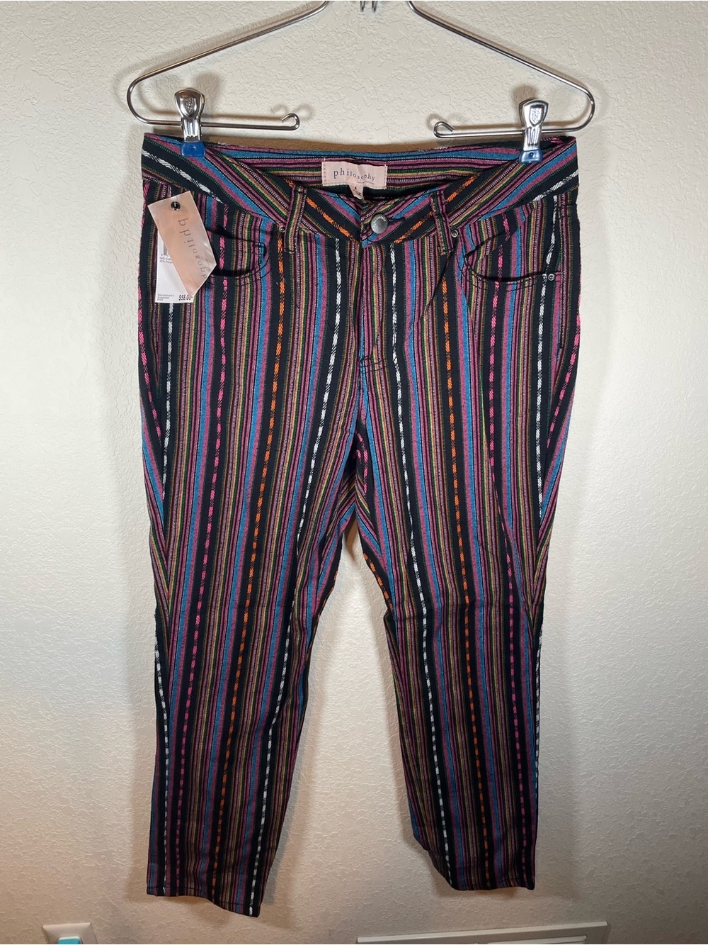 Philosophy Republic Festival Boho Hippie Multicolor Striped Pants
